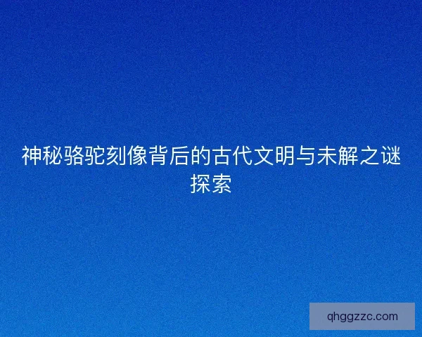 神秘骆驼刻像背后的古代文明与未解之谜探索
